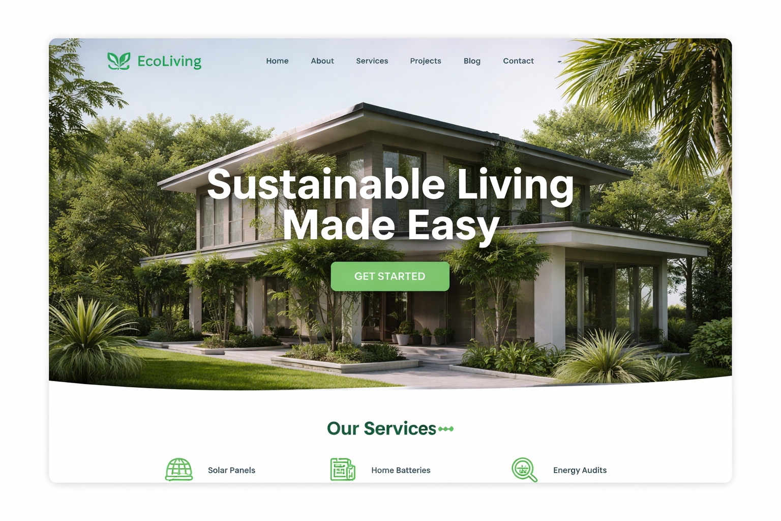 EcoLiving website mockup